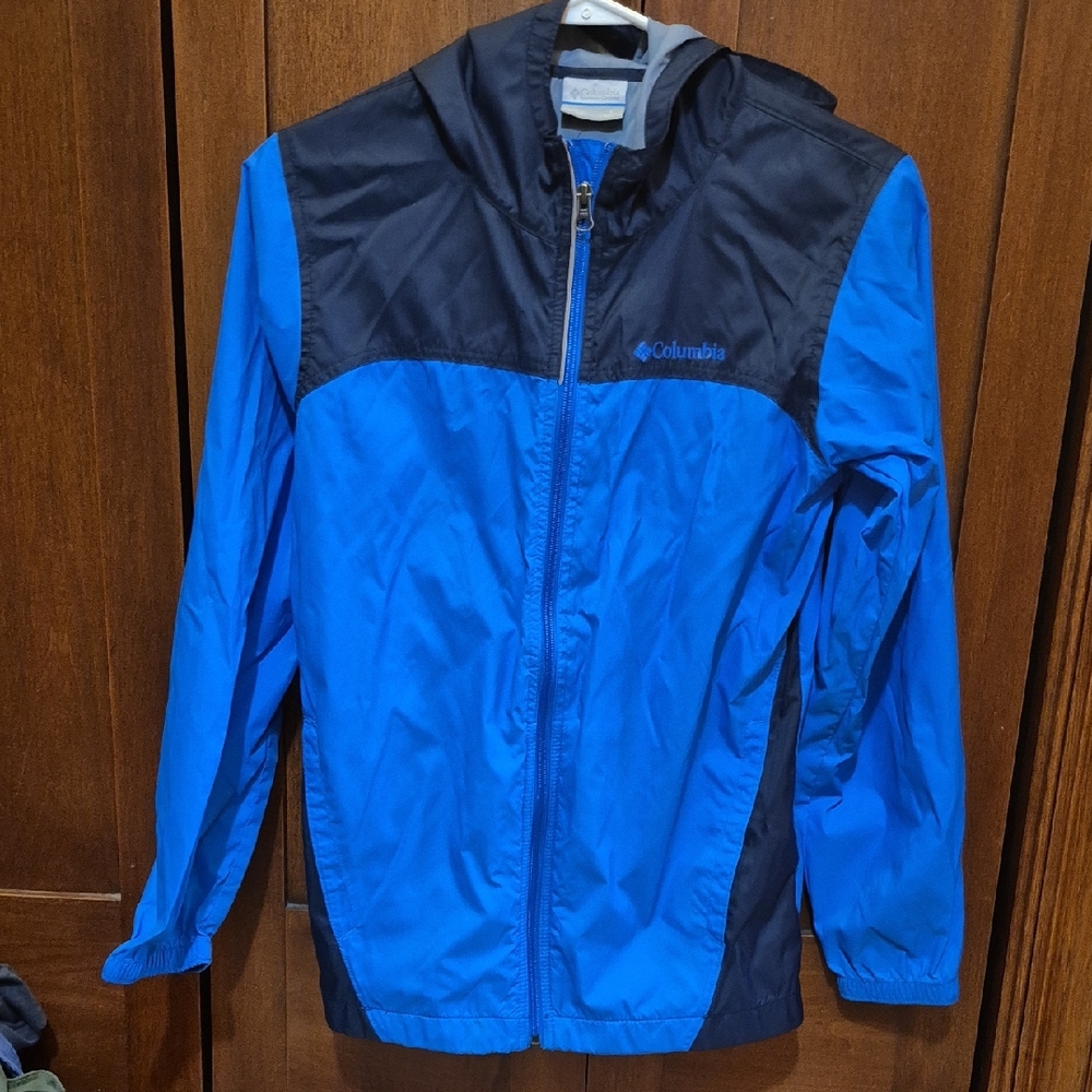 Columbia Lg Kids Two-Tone Blue Raincoat